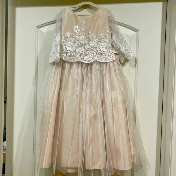 green emerald velvet dress Satin & Tulle Mauve Flower Girl Dresses High Low Girls Formal Dress GL –  Viniodress main image 1